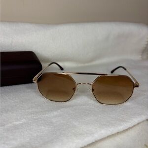 VEHLA Gold and Brown Sunglasses